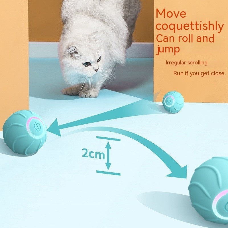 Smart Cat Toys Rolling Ball Pet Cat Owner Interactive Pets Toys Automatic Bouncing Ball USB Self Hi Teasing Kittens Jumping Ball - key words