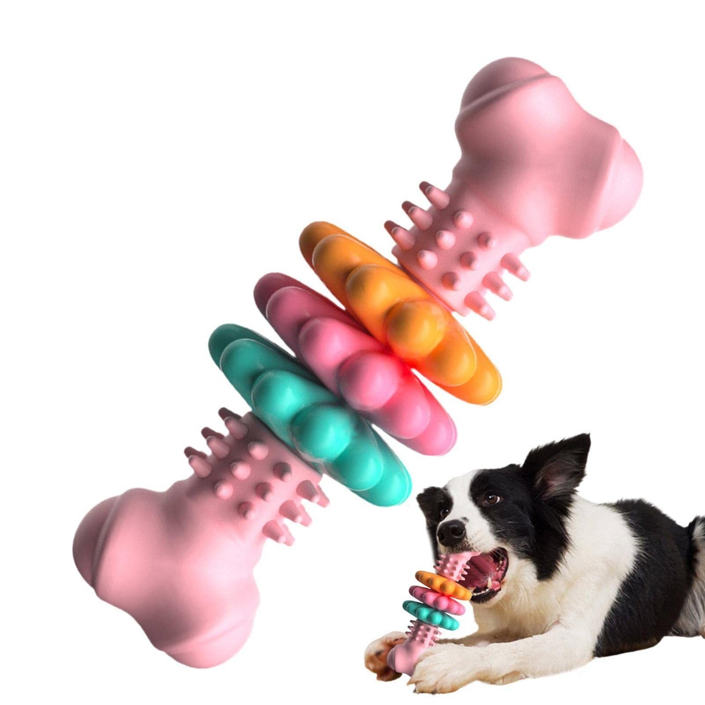 Dog Chew Toy Dog Bone Type Dogs Teeth Cleaning Toys Indestructible TPR Bone Chewing Bite Resistant Teething Toys Pet Products - key words