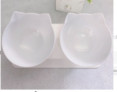 Non Slip Double Cat Bowl With Raised Stand Pet Food Cat Feeder Protect Cervical Vertebra Dog Bowl Transparent Pet Products - key words