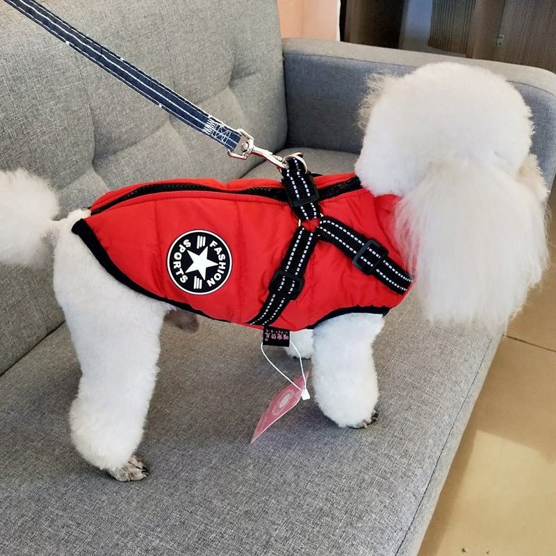 Waterproof Dog Clothes Winter Dog Coat With Harness Warm Pet Clothing Big Dog Jacket Chihuahua Labrador Coat Costume - key words