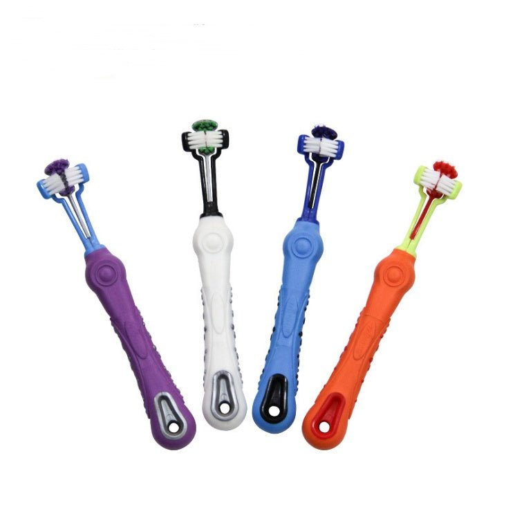 Three Sided Pet Toothbrush Dog Brush Bad Breath Tartar Teeth Care - key words