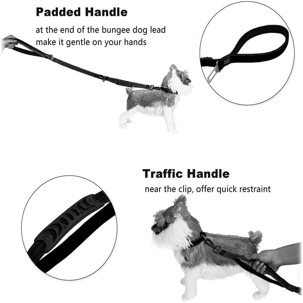 Dog Leash, Dog Leash For Large Dogs, Multifunctional Dog Leashes For Medium Dogs, Adjustable Dog Leash With Car Seatbelt, 4-6 FT Strong Bungee Dog Leash - key words