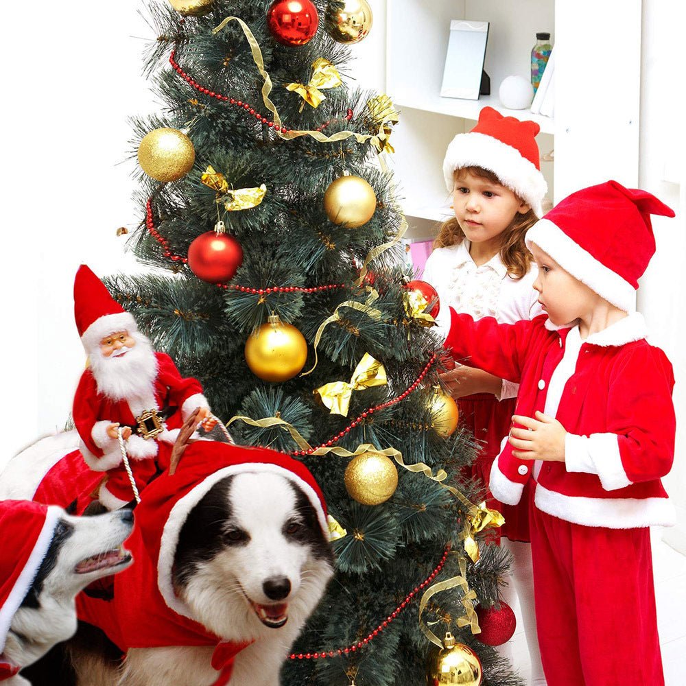 Dog Christmas Clothes Santa Claus Riding Deer - key words