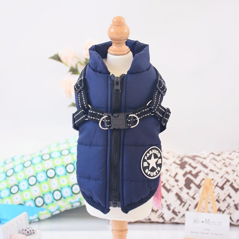 Waterproof Dog Clothes Winter Dog Coat With Harness Warm Pet Clothing Big Dog Jacket Chihuahua Labrador Coat Costume - key words