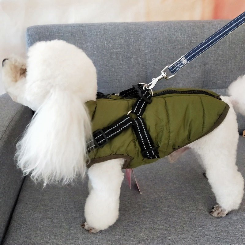 Waterproof Dog Clothes Winter Dog Coat With Harness Warm Pet Clothing Big Dog Jacket Chihuahua Labrador Coat Costume - key words
