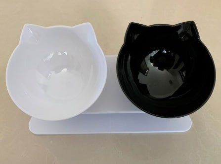 New Inclined Food Cat Ear Oblique Mouth Transparent Single Pet Bowl - key words