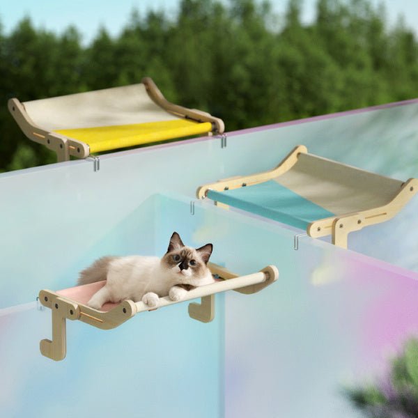 Mewoofun Pet Cat Window Perch 4 Color Wooden Assembly Hanging Bed Cotton Canvas Easy Washable Multi-Ply Plywood New Dropshipping - key words