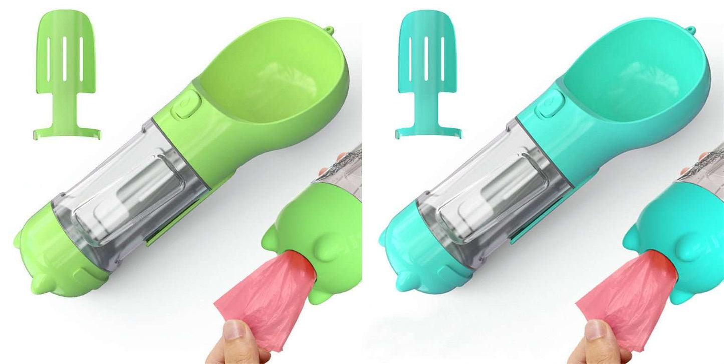 Pet Water Bottle Feeder Bowl Garbage Bag Storage Portable Pet Outdoor Travel 3 In 1 Dog Water Bottle - key words