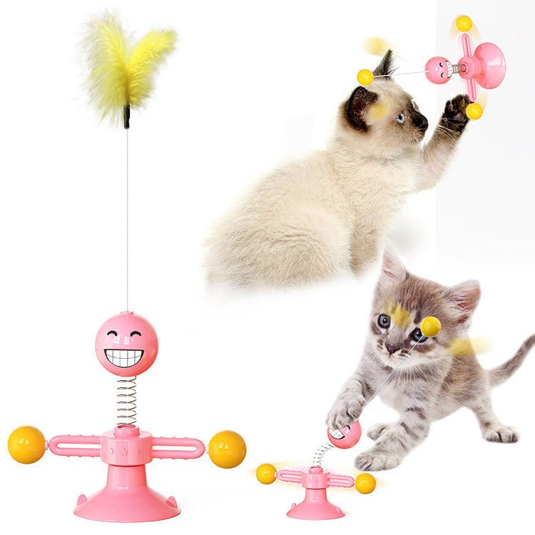 Cat Rotating Windmill Multi-Function Toys Itch Scratching Device Teeth Shining Toy - key words
