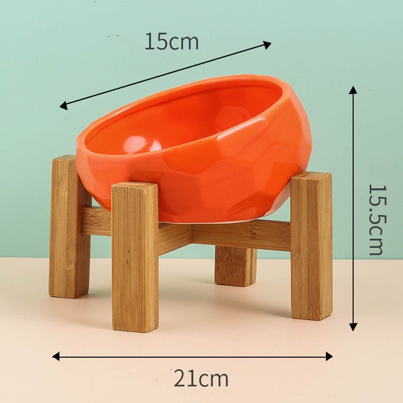 Pet Supplies Bowl Ceramic Cat Bowl Dog Bowl Oblique Mouth - key words