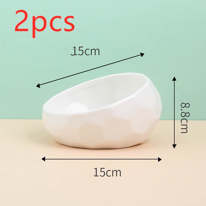 Pet Supplies Bowl Ceramic Cat Bowl Dog Bowl Oblique Mouth - key words