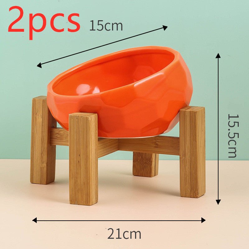 Pet Supplies Bowl Ceramic Cat Bowl Dog Bowl Oblique Mouth - key words