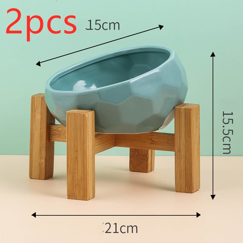 Pet Supplies Bowl Ceramic Cat Bowl Dog Bowl Oblique Mouth - key words