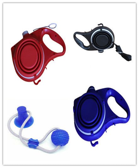 Pet Supplies With Water Bottle, Cup, Pet Rope - key words