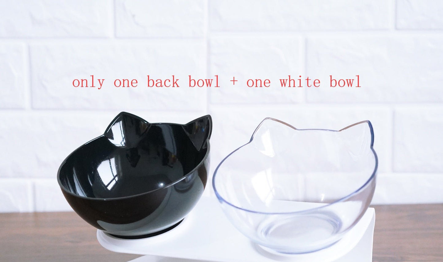 New Inclined Food Cat Ear Oblique Mouth Transparent Single Pet Bowl - key words