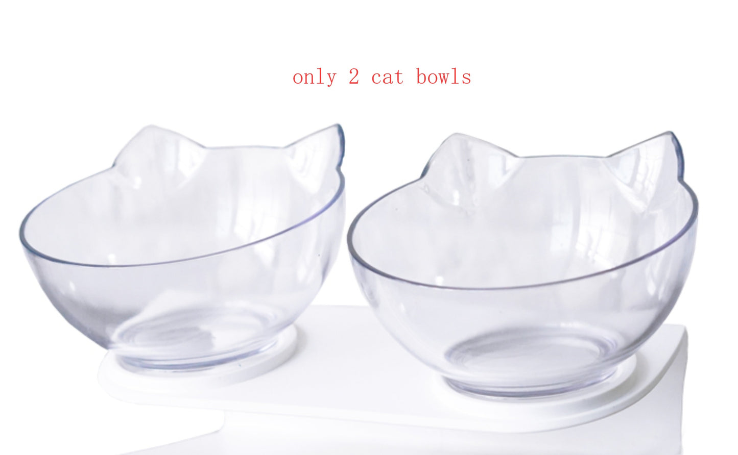 New Inclined Food Cat Ear Oblique Mouth Transparent Single Pet Bowl - key words