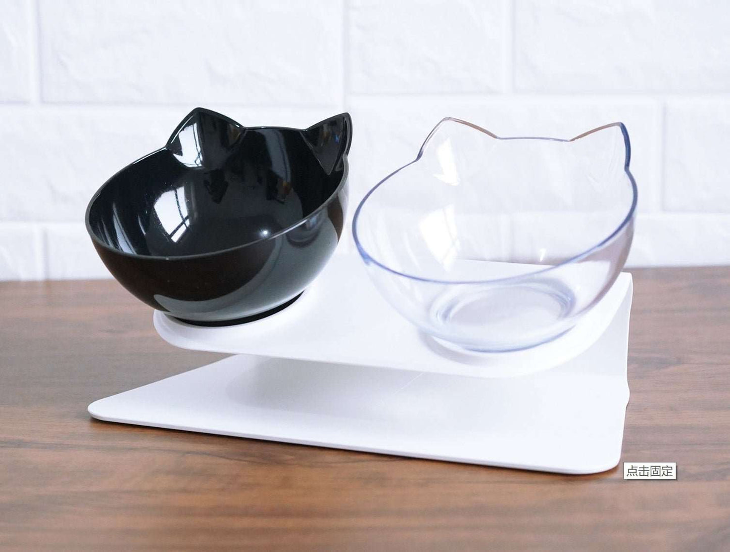 New Inclined Food Cat Ear Oblique Mouth Transparent Single Pet Bowl - key words