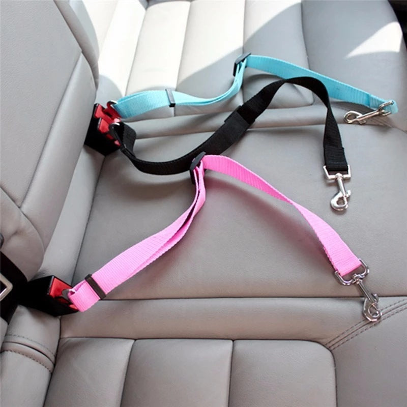 Adjustable Pet Cat Dog Car Seat Belt Pet Seat Vehicle Dog Harness Lead Clip Safety Lever Traction Dog Collars Dogs Accessoires Pets Products - key words