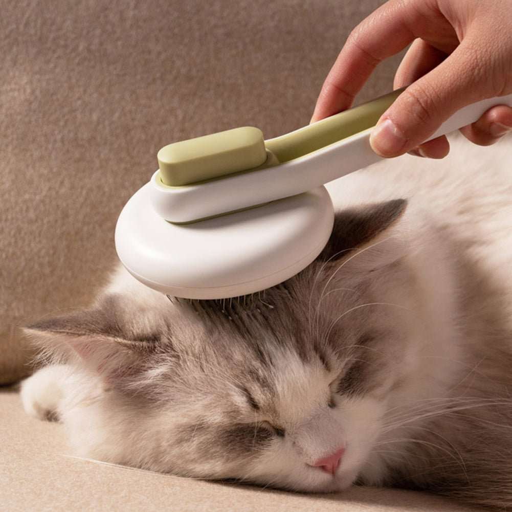 Pet Dog Hair Remover Cat Brush Grooming Tool Automatic Massage Comb Round Hair Brush For Cat Dog Pet Supplies - key words