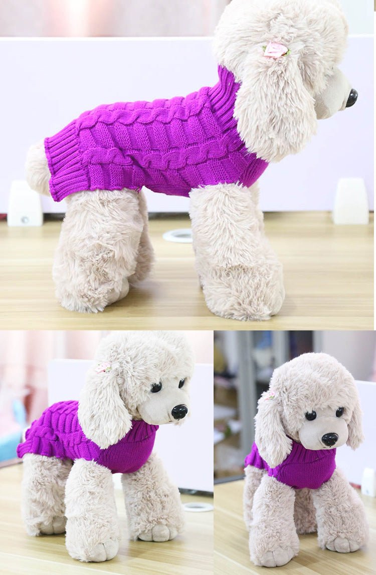 Cashmere Twisted Rope Pet Sweater, Dog Clothes, Pet Products - key words