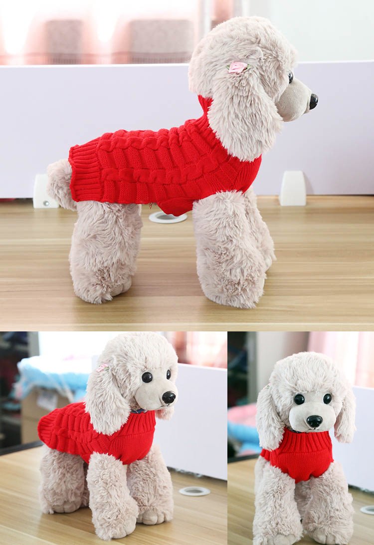 Cashmere Twisted Rope Pet Sweater, Dog Clothes, Pet Products - key words