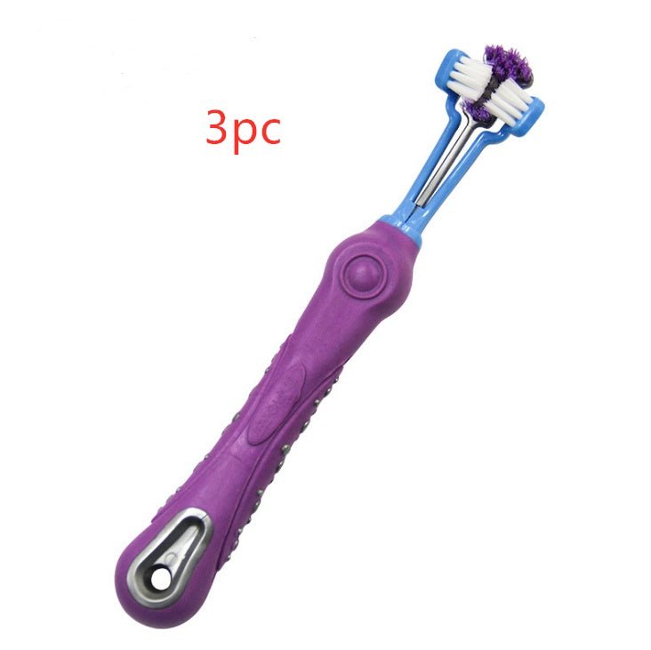 Three Sided Pet Toothbrush Dog Brush Bad Breath Tartar Teeth Care - key words