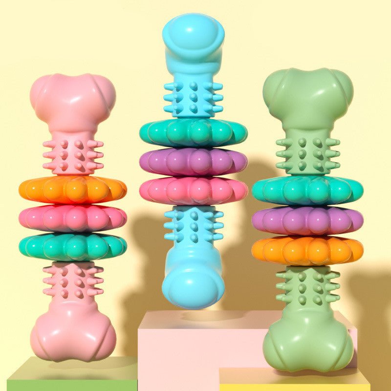 Dog Chew Toy Dog Bone Type Dogs Teeth Cleaning Toys Indestructible TPR Bone Chewing Bite Resistant Teething Toys Pet Products - key words