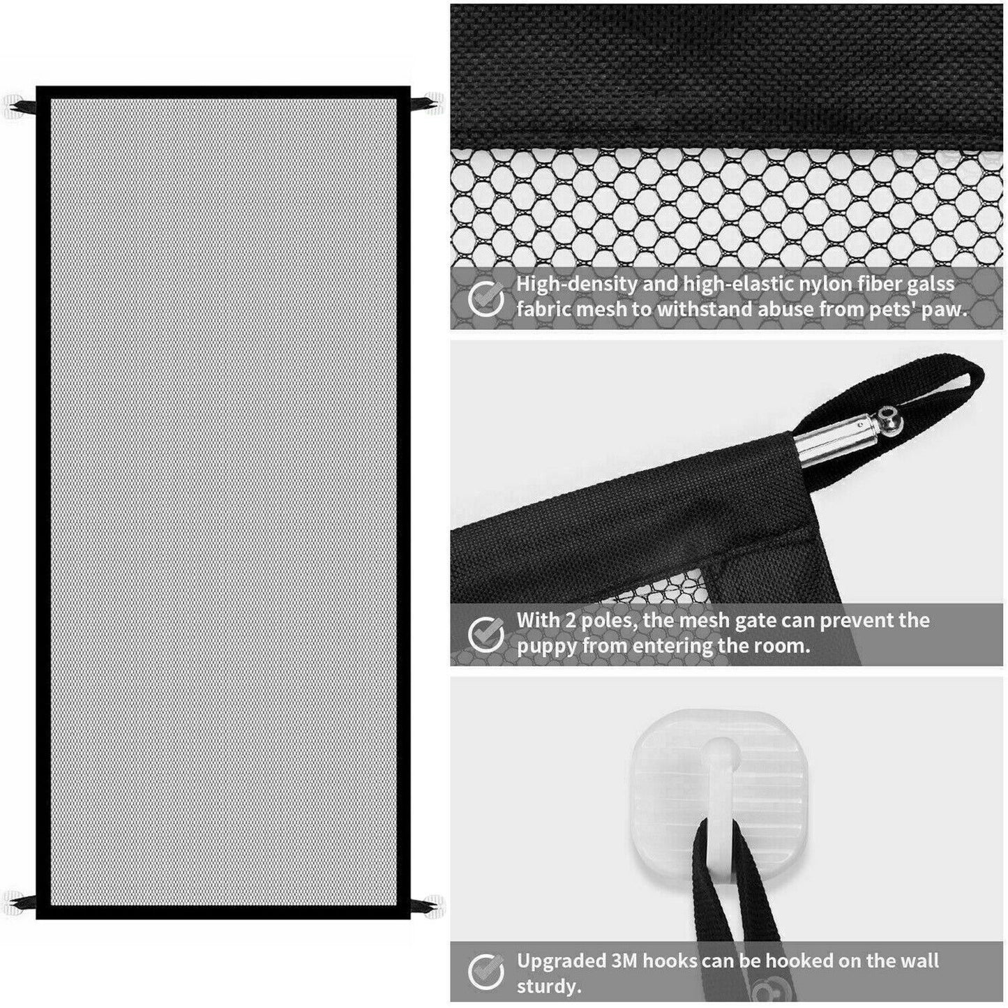 Pets Dog Cat Baby Safety Gate Mesh Fence Magic Portable Guard Net Stairs Doors - key words