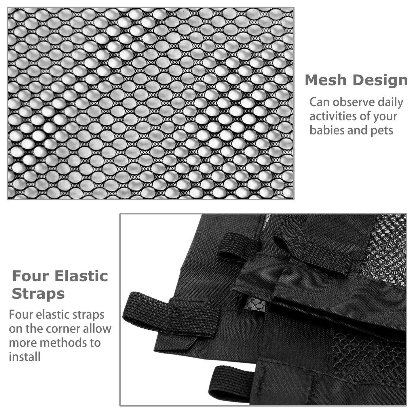 Pets Dog Cat Baby Safety Gate Mesh Fence Magic Portable Guard Net Stairs Doors - key words