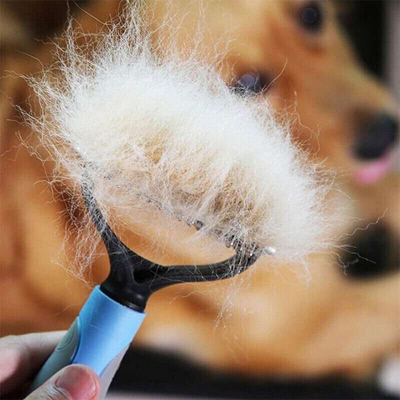 Grooming Brush For Pet Dog Cat Deshedding Tool Rake Comb Fur Remover Reduce 2-Side Dematting Tool For Dogs Cats Pets Grooming Brush Double Sided Shedding And Dematting Undercoat Rake Hair Removal Comb - key words