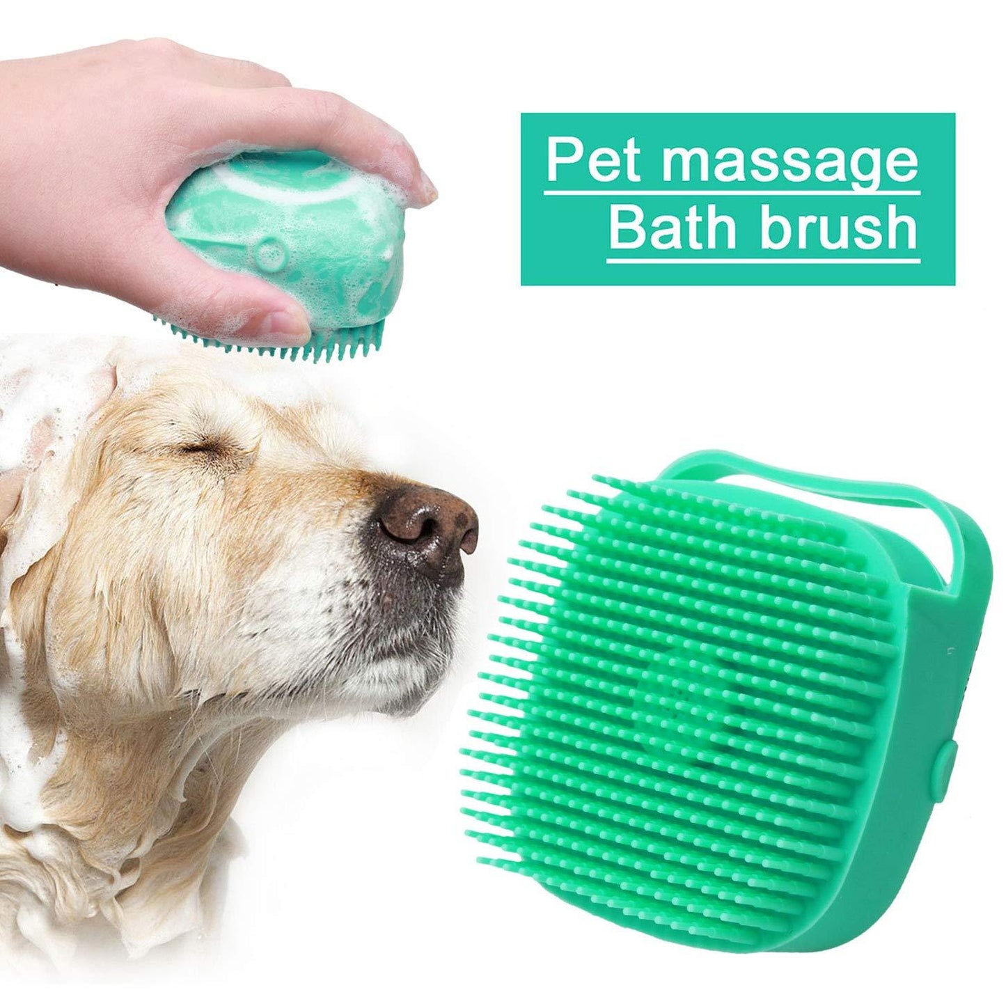 Pet Dog Shampoo Massager Brush Cat Massage Comb Grooming Scrubber Shower Brush For Bathing Short Hair Soft Silicone Brushes - key words