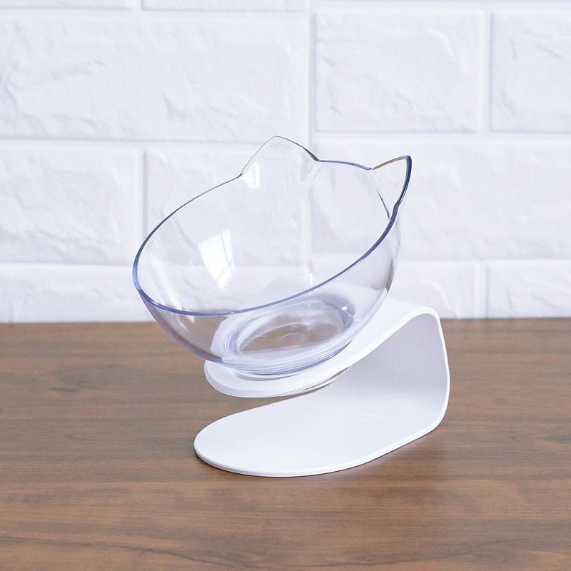 Non Slip Double Cat Bowl With Raised Stand Pet Food Cat Feeder Protect Cervical Vertebra Dog Bowl Transparent Pet Products - key words