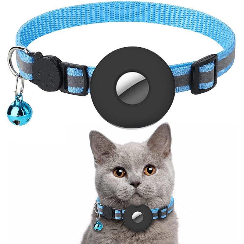 Airtag Pet Collar With Bell Reflective Adjustable Anti-lost Cat Dog Collar - key words