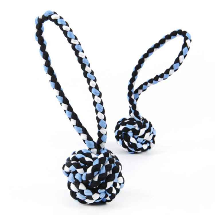 Pet Dog Molar Chew Bite Knot Rope Ball Toy Teeth Cleaning