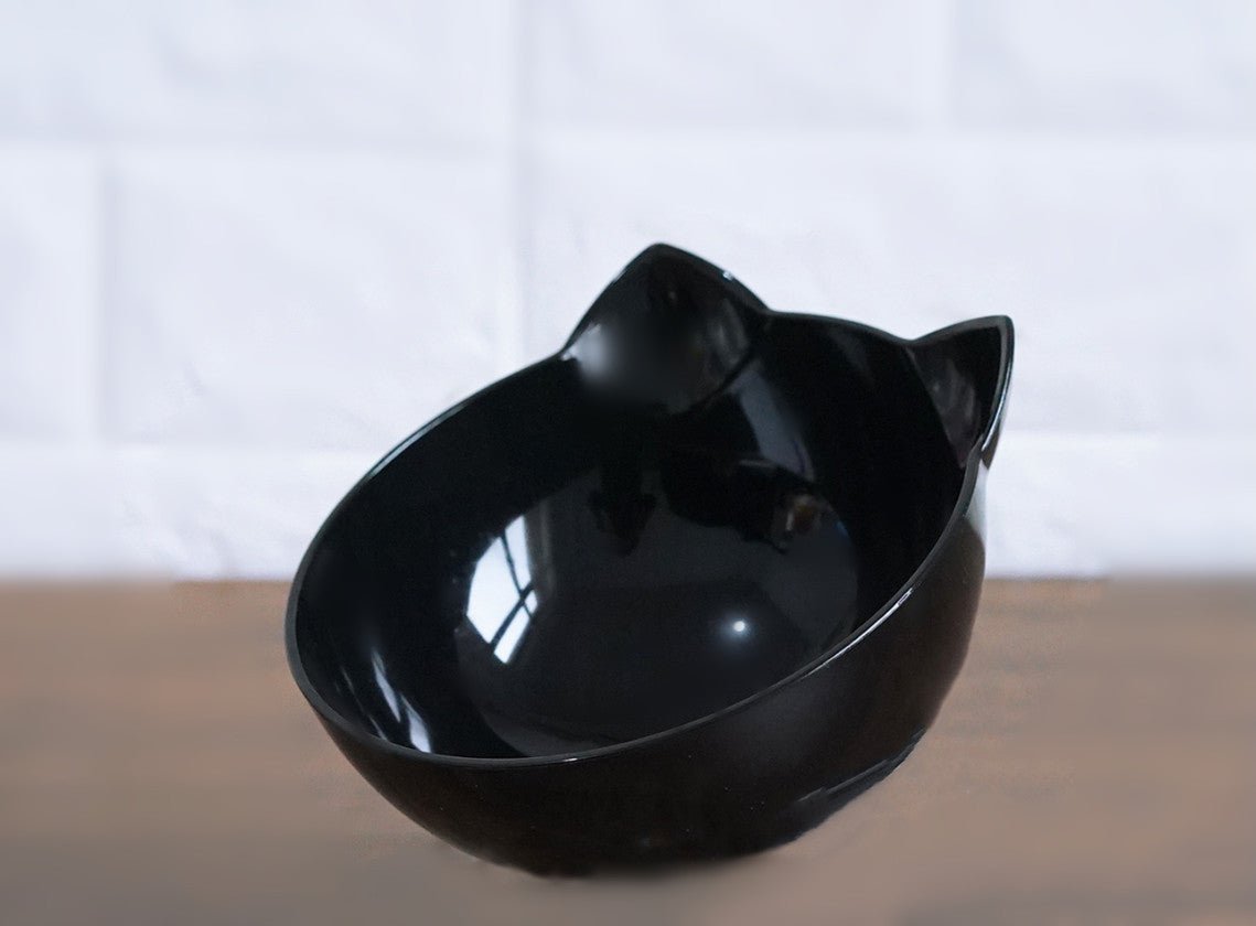 New Inclined Food Cat Ear Oblique Mouth Transparent Single Pet Bowl - key words