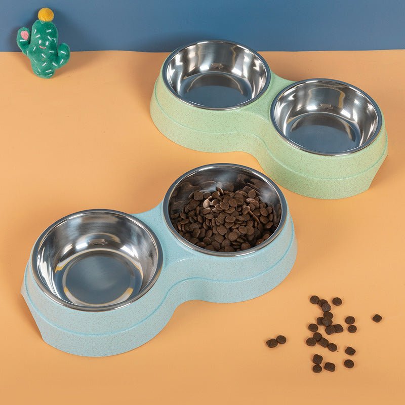 Double Pet Bowls Dog Food Water Feeder Stainless Steel Pet Drinking Dish Feeder Cat Puppy Feeding Supplies Small Dog Accessories - key words