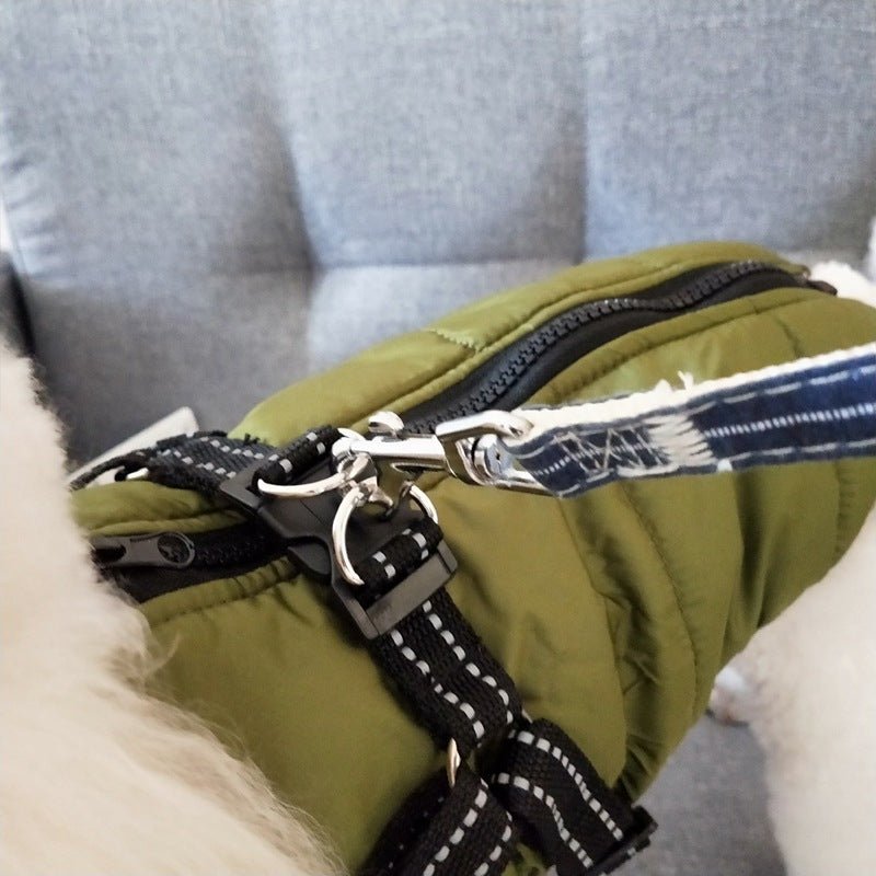Waterproof Dog Clothes Winter Dog Coat With Harness Warm Pet Clothing Big Dog Jacket Chihuahua Labrador Coat Costume - key words