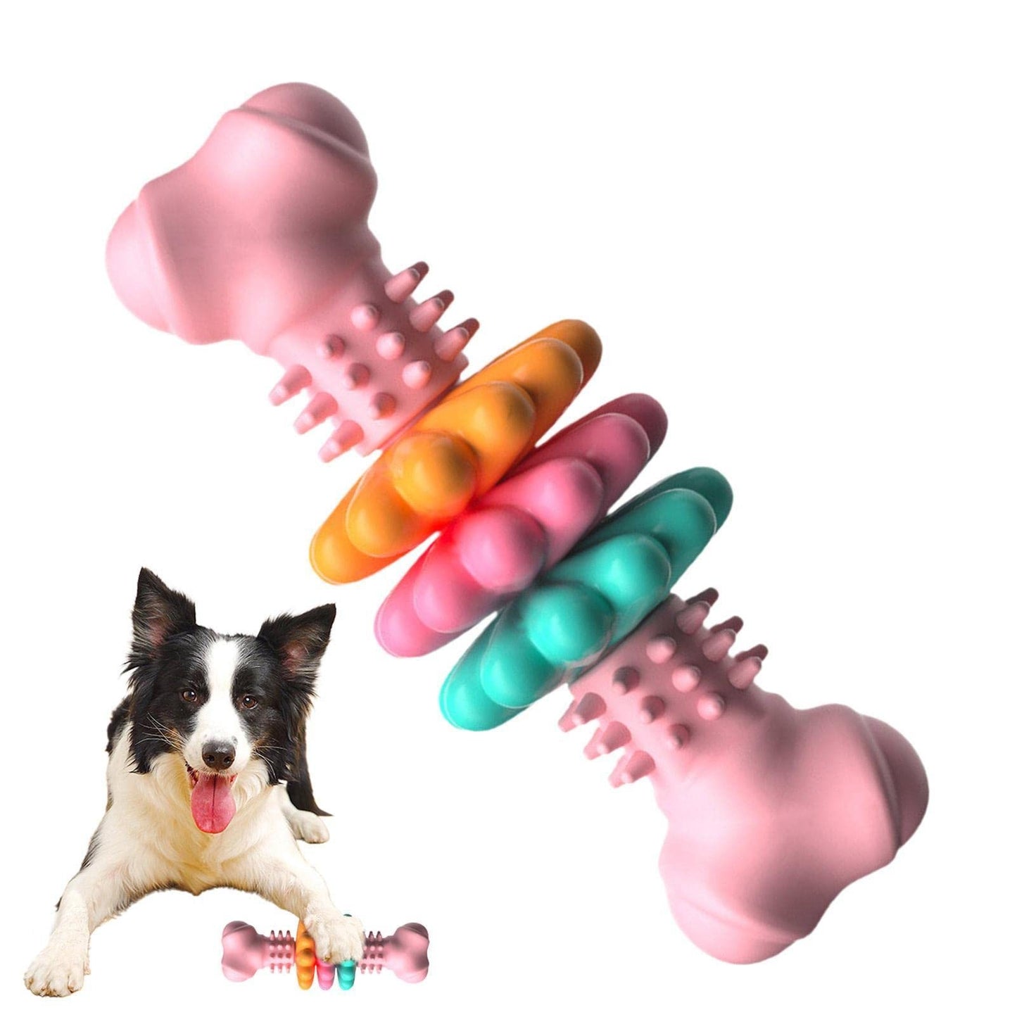 Dog Chew Toy Dog Bone Type Dogs Teeth Cleaning Toys Indestructible TPR Bone Chewing Bite Resistant Teething Toys Pet Products - key words