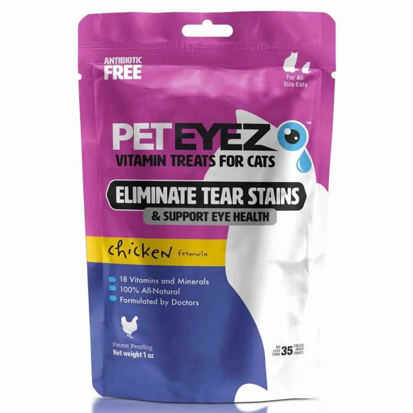 Pet Eyez Vitamin Treats for Cats Chicken Formula 1oz - Everpeakgoods
