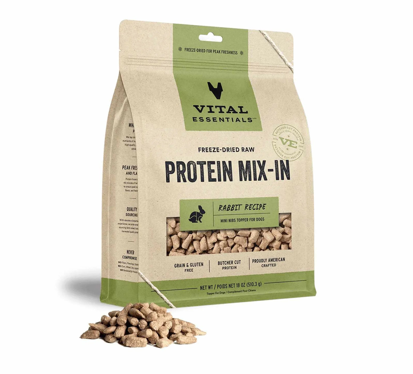 Vital Essentials(R) Freeze - Dried Raw Rabbit Protein Mix - In Meal Topper for Dogs, - Everpeakgoods
