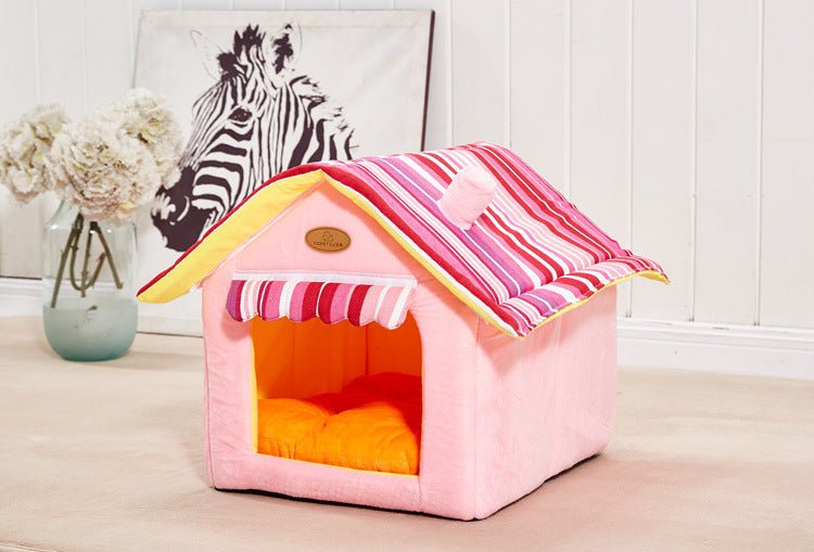 New Fashion Striped Removable Cover Mat Dog House Dog Beds For Small Medium Dogs Pet Products House Pet Beds for Cat - key words