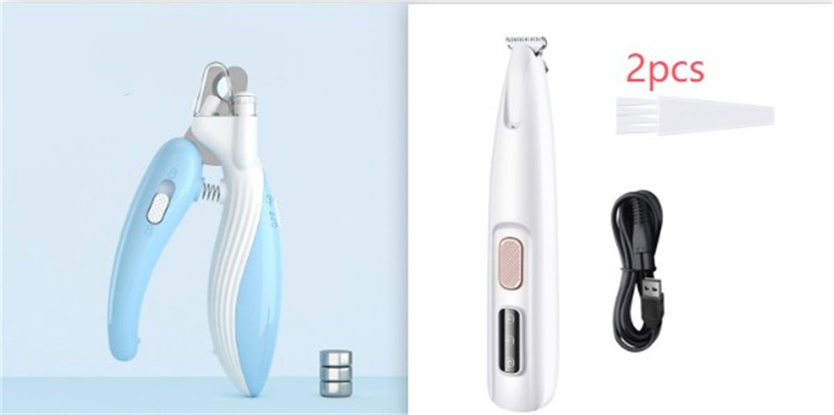 Pets Dog Paw Trimmer With LED Light Fully Waterproof Pet Hair Trimmer With LED Display Dog Clippers For Grooming Widen Blade - key words