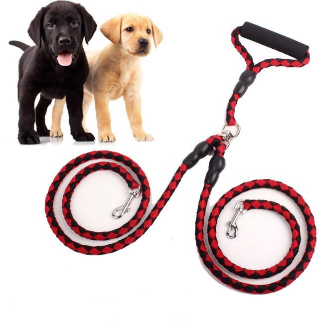 Double-Ended Traction Rope For Walking The Dog Hand-Double-Ended Traction Rope One Plus Two Leash Collar Pet Supplies Dog Collar - key words