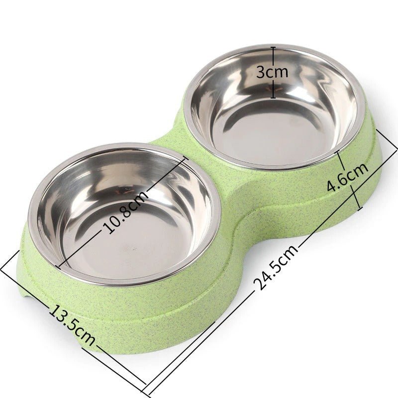 Double Pet Bowls Dog Food Water Feeder Stainless Steel Pet Drinking Dish Feeder Cat Puppy Feeding Supplies Small Dog Accessories - key words