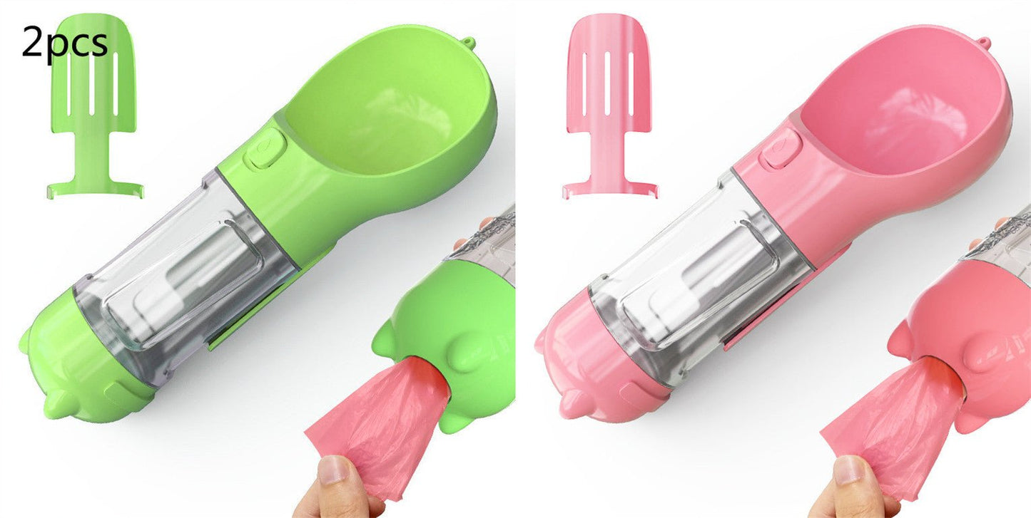 Pet Water Bottle Feeder Bowl Garbage Bag Storage Portable Pet Outdoor Travel 3 In 1 Dog Water Bottle - key words