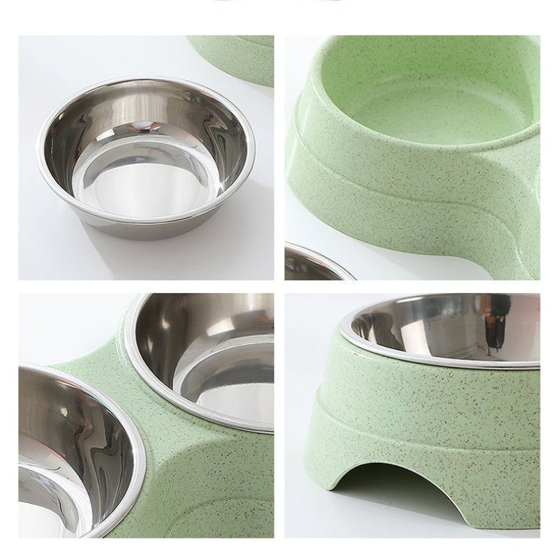 Double Pet Bowls Dog Food Water Feeder Stainless Steel Pet Drinking Dish Feeder Cat Puppy Feeding Supplies Small Dog Accessories - key words