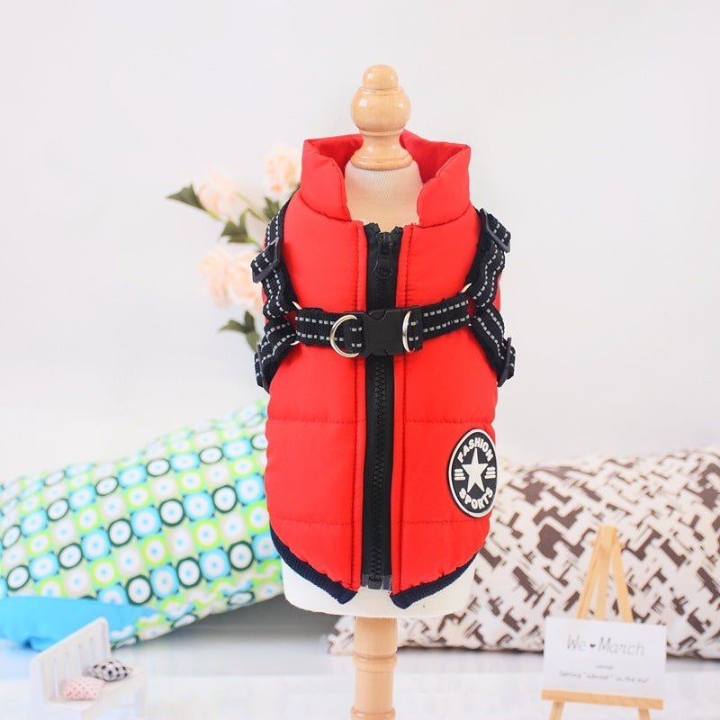 Waterproof Dog Clothes Winter Dog Coat With Harness Warm Pet Clothing Big Dog Jacket Chihuahua Labrador Coat Costume - key words