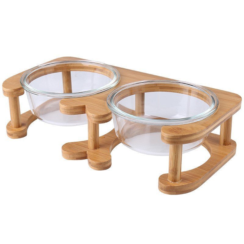 Glass cat bowl cat food bowl cat food bowl - key words