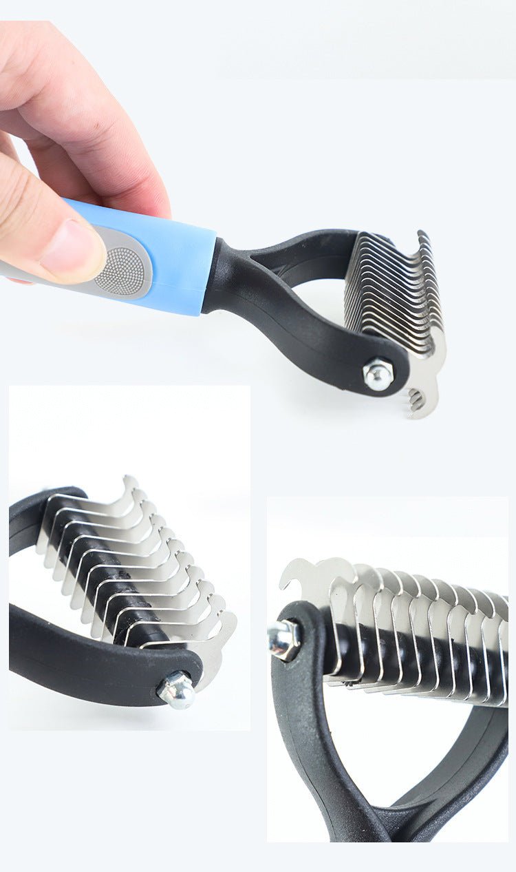 Stainless Double-sided Pet Brush Hair Removal Comb Grooming Dematting Dog Grooming Shedding Tools - key words