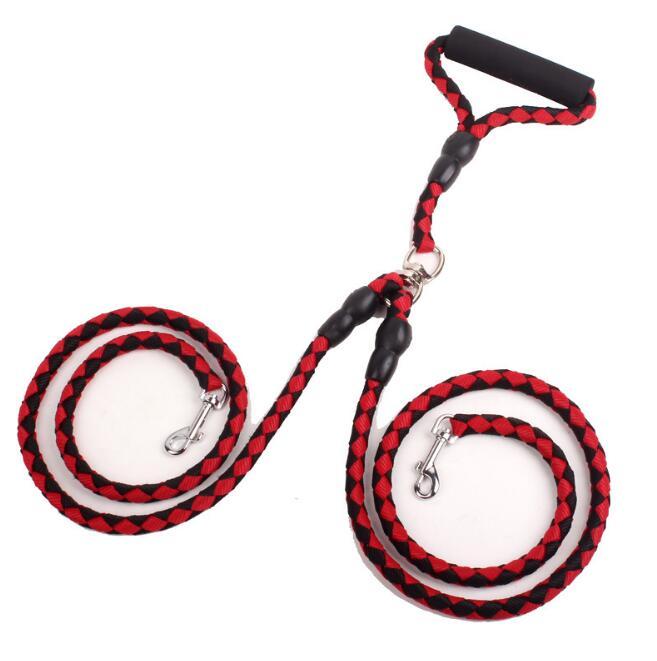 Double-Ended Traction Rope For Walking The Dog Hand-Double-Ended Traction Rope One Plus Two Leash Collar Pet Supplies Dog Collar - key words